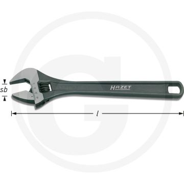 Hazet Enkele steeksleutel, verstelbaar - Chroom-vanadium, 13mm klembereik