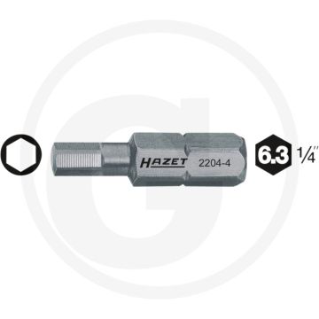 Hazet Bit 25mm Speciaal Staal 3mm ∙ 1/4" ISO 1173 C6.3 - 100mm