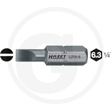 Hazet Bit 25mm Speciaal Staal 6kant-Antrieb ISO 1173 C6,3 (1/4") - 100 tekens