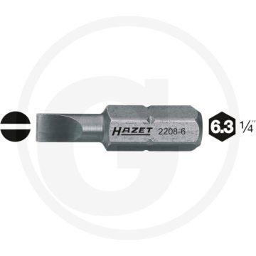 Hazet Bit 25mm Speciaal staal 1/4" ISO 1173 C6,3 - 100mm