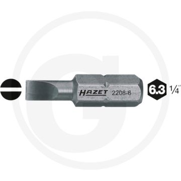 Hazet Bit 25mm Speciaal staal ISO 1173 C6,3 (1/4") - 100 tekens