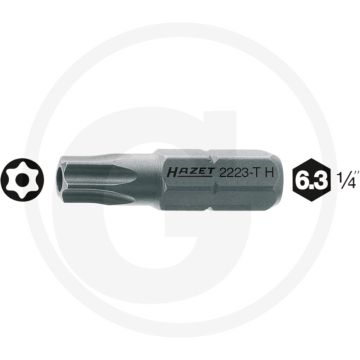 Hazet Bit T15H 25mm 1/4" ISO 1173 C6,3 (1/4")
