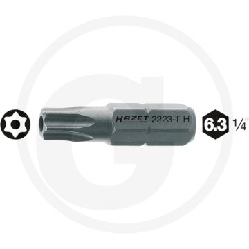 Hazet Bit T 25H 25mm 1/4" ISO 1173 C6,3 (1/4")