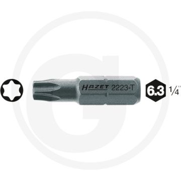 Hazet Bit T8 25mm Speciaal staal ISO 1173 C6,3 (1/4")