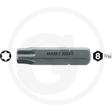 Hazet Bit T30 35mm 6kant-Antrieb ISO 1173 C8 (5/16")