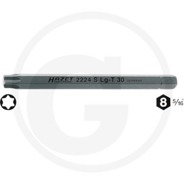 Hazet Bit T30 100mm 6kant-Antrieb ISO 1173 C8 (5/16")
