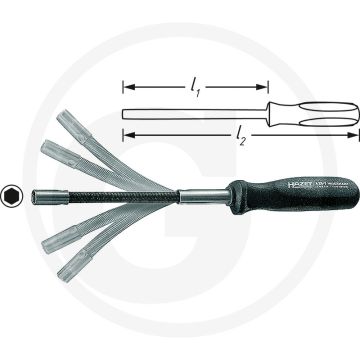 Hazet Dopsleutel, flexibel 6 mm, 300 mm