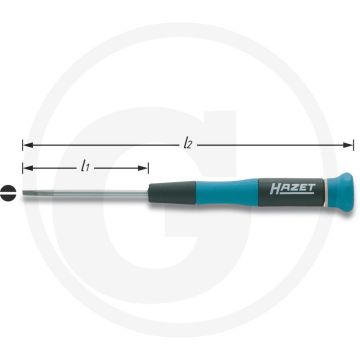 Hazet Elektronicaschroevendraaier 0,5x3mm - Chroom-vanadium - 168mm