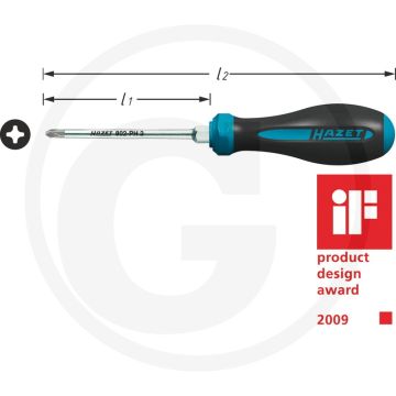 Hazet HEXAnamic®-schroevendraaier PH1, 194mm, 80mm.