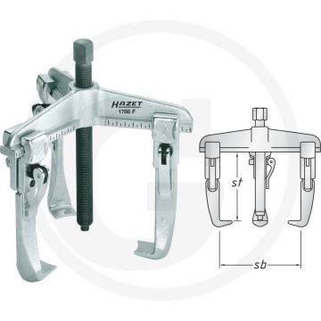 Hazet Snelspantrekker, 3-armig, 3 t, 130 mm spanbereik