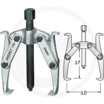 Hazet Universele trekker, 2-armig, 5 t, 220 mm spanbereik