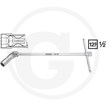 Hazet Bougiesleutel 5⁄8 inch, Chroom-vanadium, 480 mm