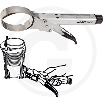 Hazet Zuigerveerspantang Verchroomd 332 mm
