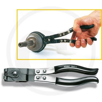 Hazet Asmanchettenklemtang 230 mm Speciaal staal ∙ Vernikkeld