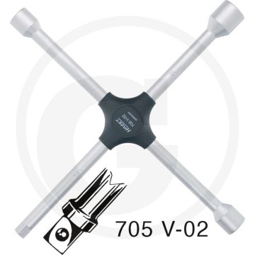 Hazet Kruissleutel 380 mm DIN 3119 Verchroomd