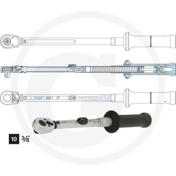 Hazet Momentsleutel 333mm, 6.8-54.2 Nm, DIN EN ISO 6789 - Vierkant nach DIN 3120 - ISO 1174-1