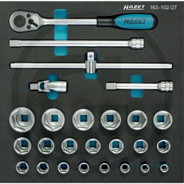 Hazet Dopsleutelset, Binnenvierkant (Robertson) - Lengte: 344 mm