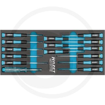 Hazet ELEKTRONIK-SCHRAUBENDREHER-SATZ 15-tlg. Kreuzschlitz-Profil PH / Schlitz-Profil / TORX® Profil