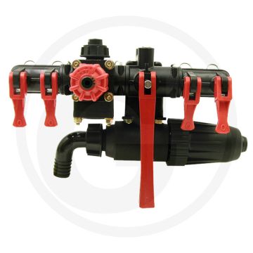 Annovi Reverberi Armatuur Met 4 secties, max. 160 l/min, tot 20 bar