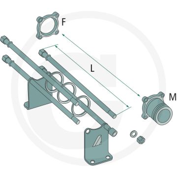 ARAG Verzinkte montageset voor 1 klep, 90mm lengte.