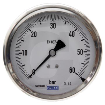 Braglia Manometer Met glycerine gevuld, 0 → + 60 bar, Ø 100mm, Gewasbescherming