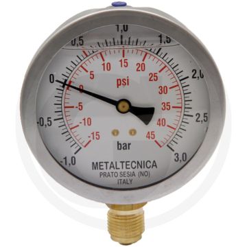 MZ Manometer - Toepassingsgebied: Mesttechniek, Ø: 100mm, Meetbereik: -1 → +3 bar