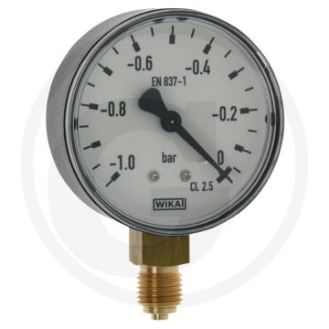 Manometer - Aansluiting: 1/4", Meetbereik: -1 → 0 bar, Ø: 63mm