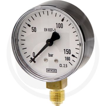 Manometer +160 bar Ø63 mm Messing Staal Aluminium - Mister Agri