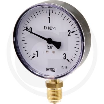 Manometer - Aansluiting: 1/2", Meetbereik: -1 → +3 bar, Ø: 100mm, Huis: ABS kunststof