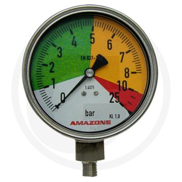 Amazone Manometers +25 bar Ø100mm RVS Droog