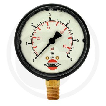 Hardi Manometer +6 bar Ø65mm Messing met glycerine - Gewasbescherming