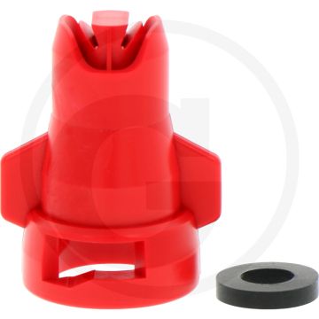 Lechler Dubbele vlakstraalinjector XDT 130-04 - Rood, Kunststof huis - 130°.