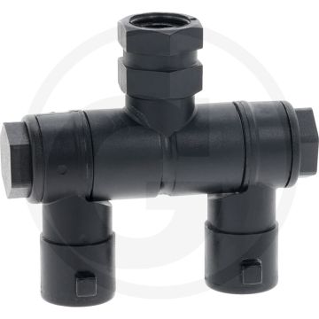 Tecomec Gelenk-Düsenhalter 2-fach IG 1/4" G (mit Bajonettanschluss (ohne Mutter))