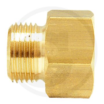 Mof Messing 1/4" Binnen - 3/8" Buiten - 23mm