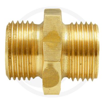 Dubbele nippel Messing 3/8" x 3/8" 25mm