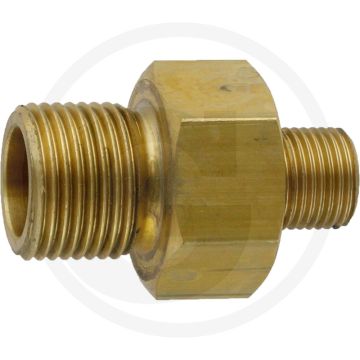 Dubbele nippel Messing M11 x 1 3/8" 36mm