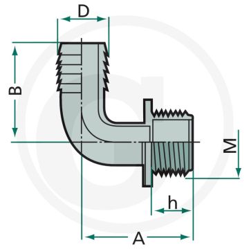 ARAG Gebogen slangaansluiting PVC 50mm Ø 2" inch.