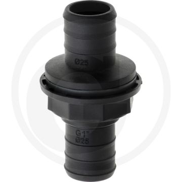 Schlauchtülle beidseitig Ø 25 mm (mit Außengewinde und Überwurfmutter)