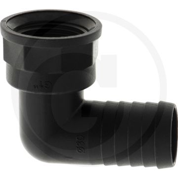 Schlauchtülle 90°, Ø 30mm x IG 1", PVC, Ø 30mm x IG 1"
