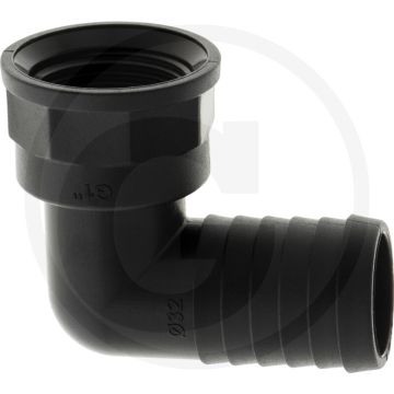 Schlauchtülle 90°, Ø 32mm x IG 1", PVC, 32mm x 1"