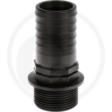Tecomec Schlauchtülle Ø 13mm x AG 1/2" PVC - Rechte slangaansluiting met buitendraad.