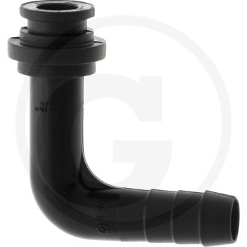 Bogen 90° mit Schlauchtülle Ø 10 mm (für Überwurfmutter mit Innengewinde 1/2")
