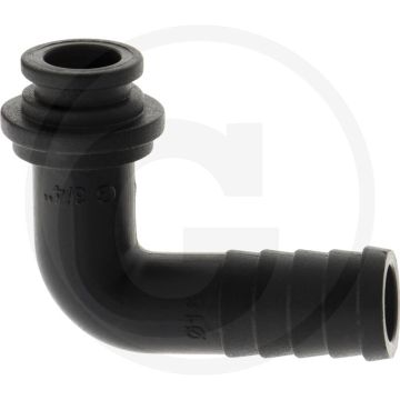 Bogen 90° mit Schlauchtülle Ø 15 mm (für Überwurfmutter mit Innengewinde 3/4")
