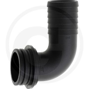 Schlauchtülle 90° Ø40mm für Überwurfmutter (mit Innengewinde 1 1/2")