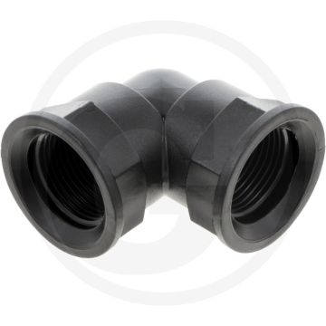 Bocht 90°, 2 x IG 3/4" PP, 23mm hoog.
