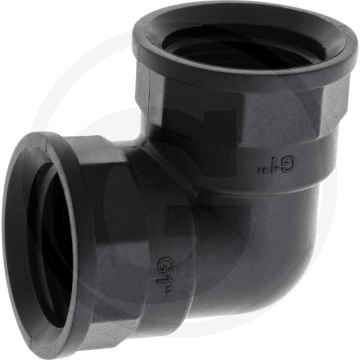 Bogen 90°, 2 x IG 1" - PP, 90° hoek, 23mm h