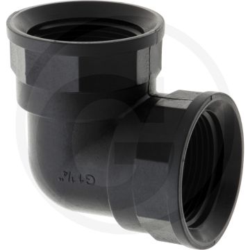 Bogen 90°, 2 x IG 1 1/4", PP, 25mm hoog