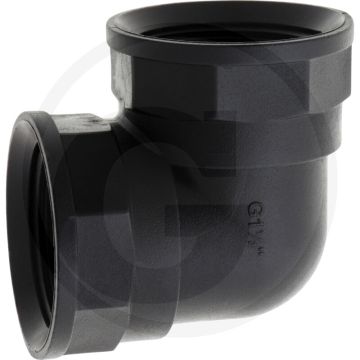 Bogen 90°, 2 x IG 1 1/2", PP, 52,5mm, 90°, 28mm