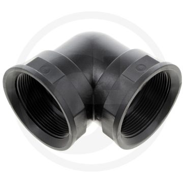 Bogen 90°, 2 x IG 2", PP, 28mm hoog