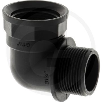 Bogen 90°, IG 1 1/4" x AG 1 1/4", PP, Ø 53mm